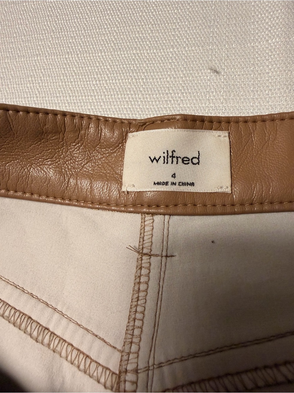 Wilfred Camel Wide-Leg Faux Leather Pants - Picture 6 of 10